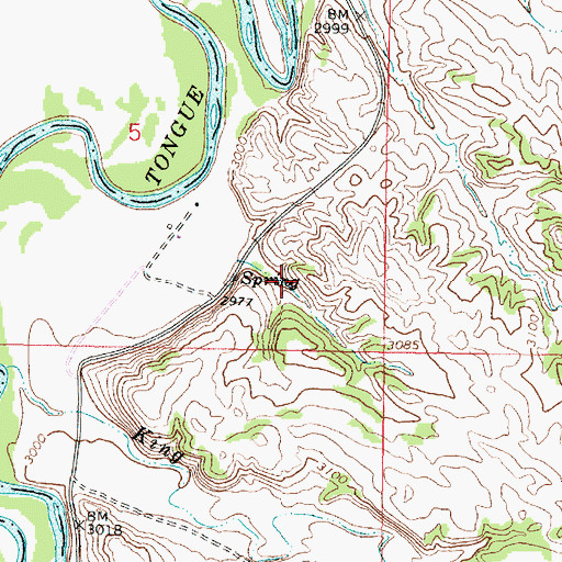 Topographic Map of 04S44E05DCAC01 Spring, MT