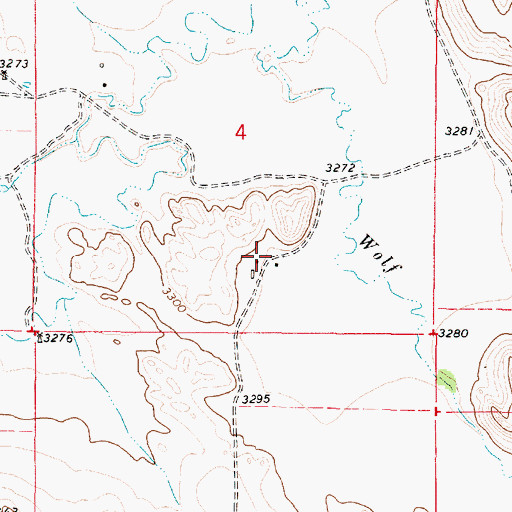 Topographic Map of 04S50E04DCBA01 Well, MT