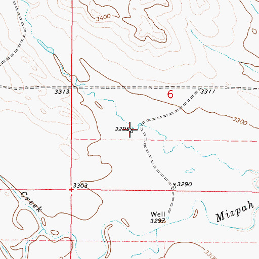 Topographic Map of 04S50E06CACC01 Well, MT