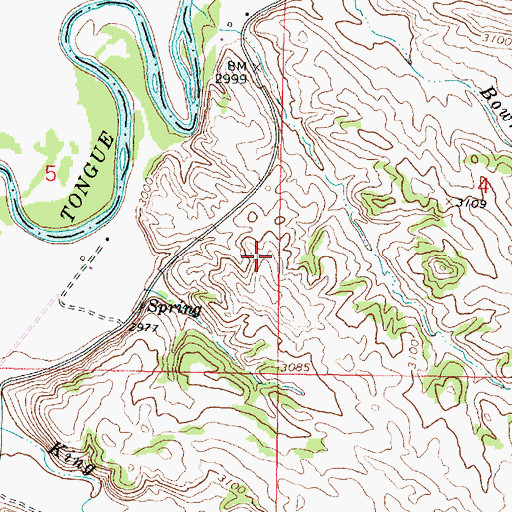 Topographic Map of 04S44E05DBCD01 Well, MT