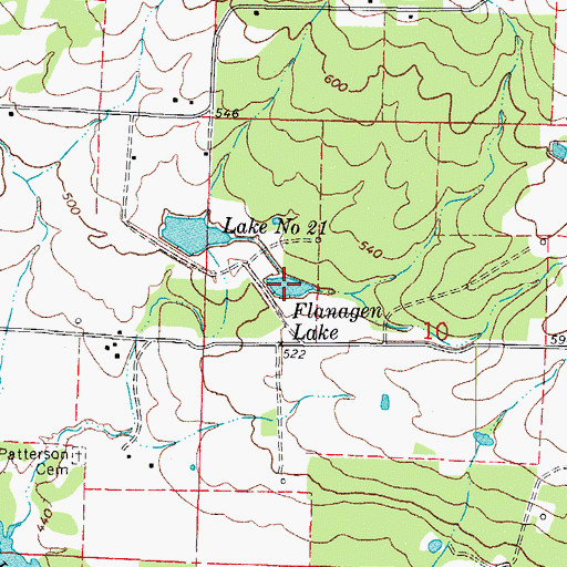 Topographic Map of Flanagan Lake, AR