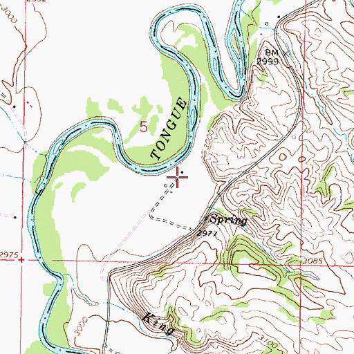 Topographic Map of 04S44E05DBCD02 Well, MT