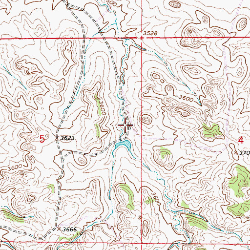 Topographic Map of 04S48E05ADDA01 Well, MT