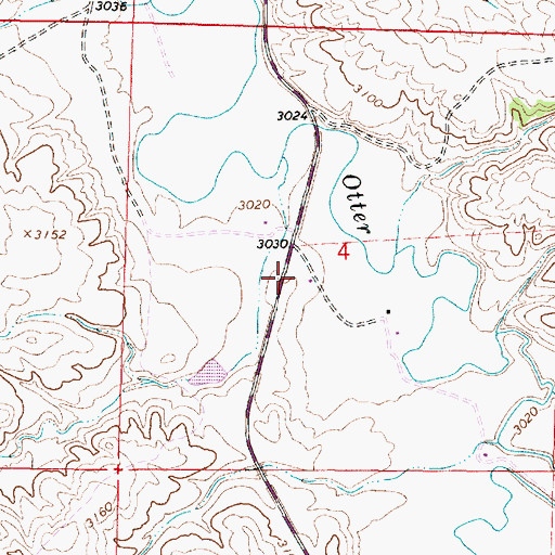 Topographic Map of 04S45E04CAAC01 Well, MT