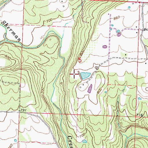 Topographic Map of Brandenburg Lake Dam, AR