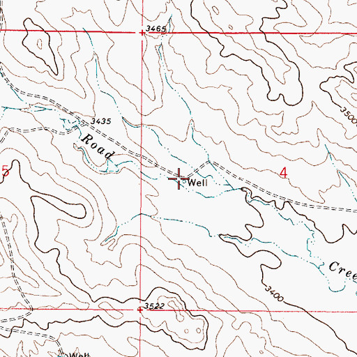 Topographic Map of 04S49E04CBAB01 Well, MT