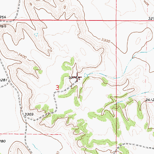 Topographic Map of 04S50E03ACDB01 Well, MT