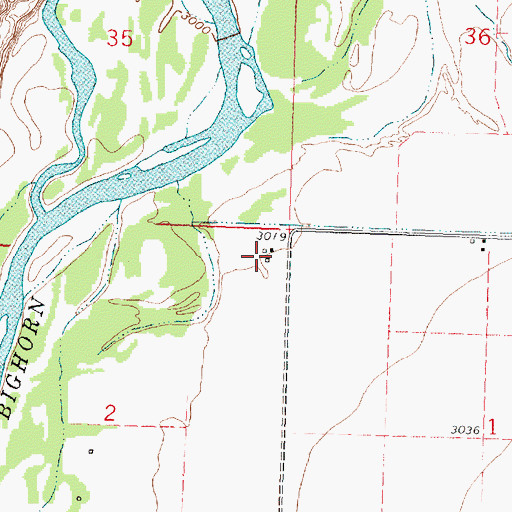 Topographic Map of 04S32E02AAA_01 Well, MT