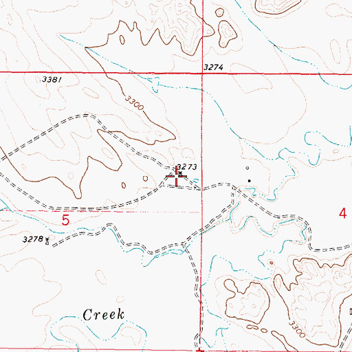 Topographic Map of 04S50E05ADAC01 Well, MT