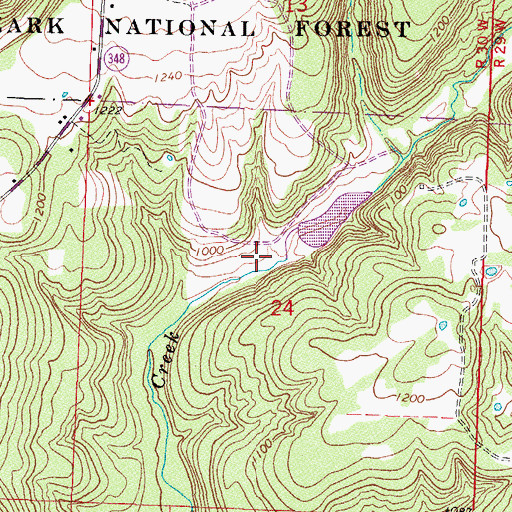 Topographic Map of Hammond Lake, AR