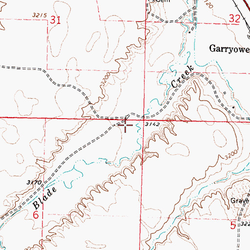 Topographic Map of 04S35E06AAAB01 Well, MT