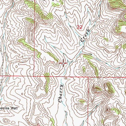 Topographic Map of 03S46E32CDBD01 Well, MT