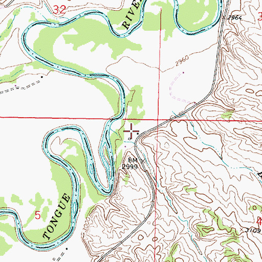 Topographic Map of 04S44E05AAAC03 Well, MT