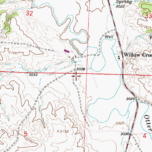 Topographic Map of 04S45E05AAAA01 Well, MT