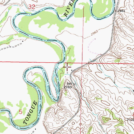 Topographic Map of 04S44E05AAAC02 Well, MT