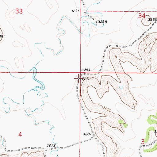 Topographic Map of 04S50E04AAAA01 Well, MT