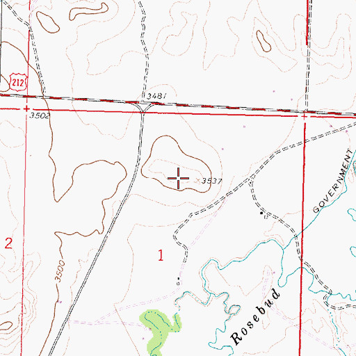 Topographic Map of 04S38E01ABBD01 Well, MT