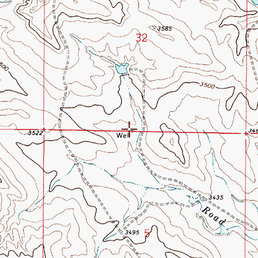 Topographic Map of 04S49E05BAAB01 Well, MT