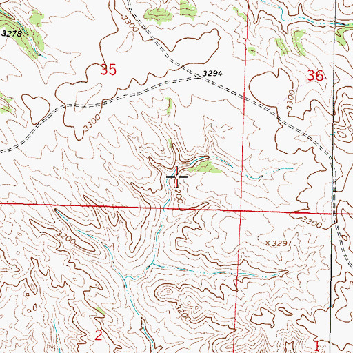 Topographic Map of 03S45E34DDDA01 Well, MT