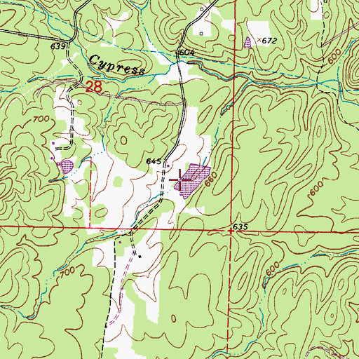 Topographic Map of Hansen Lake Dam, AR