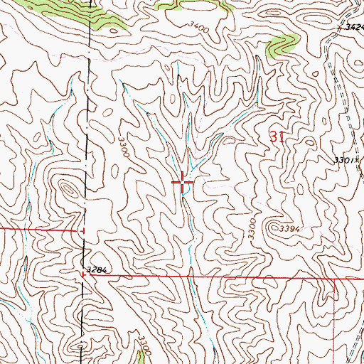 Topographic Map of 03S46E31CBCB01 Well, MT