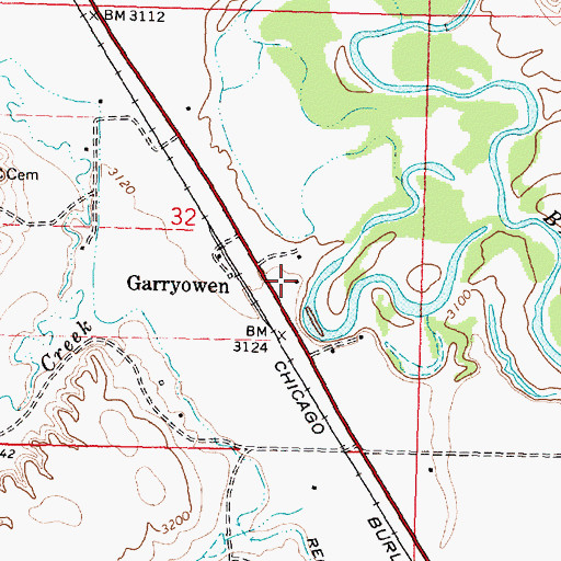 Topographic Map of 03S35E32DBDA01 Well, MT