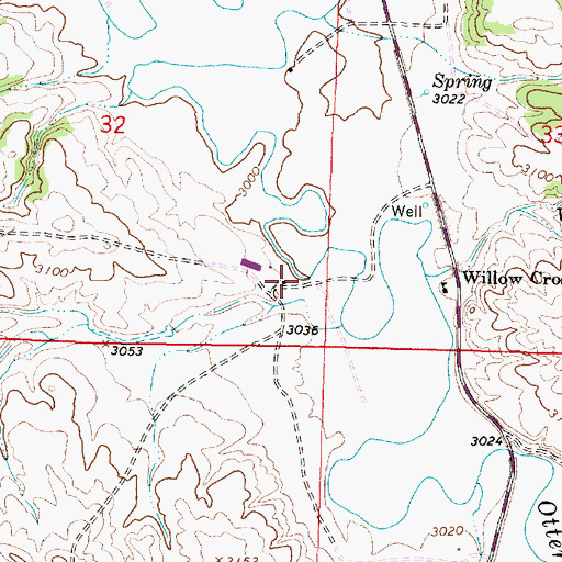 Topographic Map of 03S45E32DDAC02 Well, MT