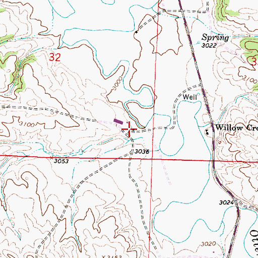 Topographic Map of 03S45E32DDBD01 Well, MT