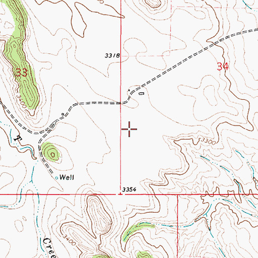 Topographic Map of 03S51E34CBC_01 Well, MT