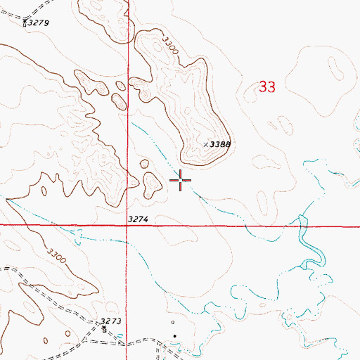 Topographic Map of 03S50E33CCAD01 Well, MT