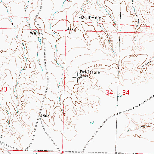 Topographic Map of 03S31E34BC__01 Well, MT