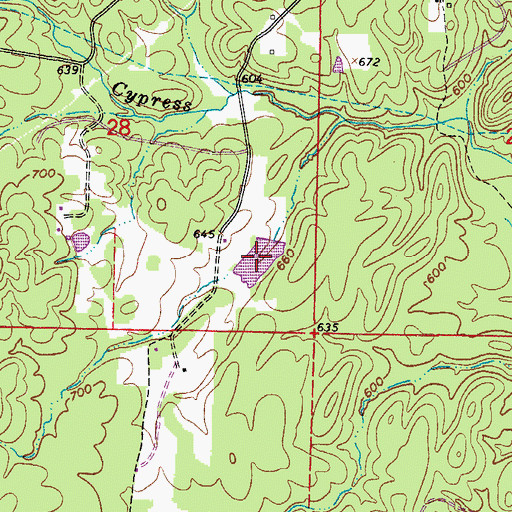 Topographic Map of Hansen Lake, AR