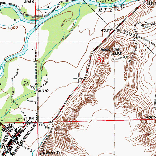 Topographic Map of 03S19E31CADB01 Well, MT