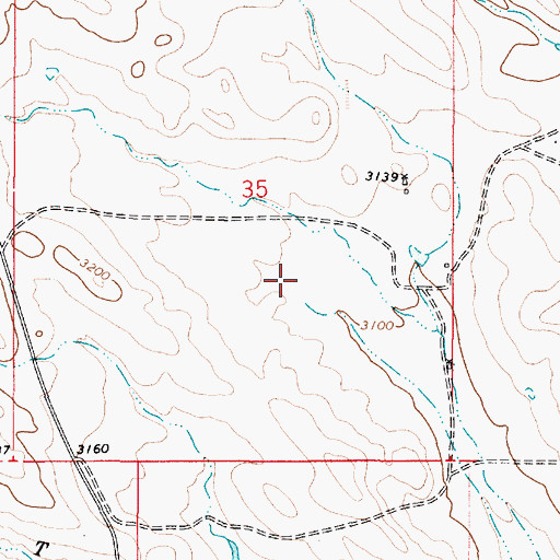 Topographic Map of 03S52E31CAAC01 Well, MT