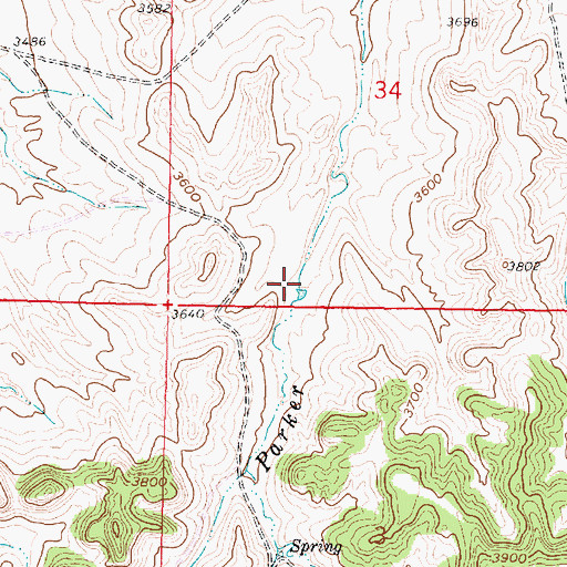 Topographic Map of 03S39E34CDCC01 Well, MT
