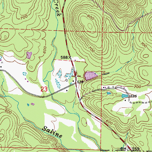 Topographic Map of Browns Lake Dam, AR