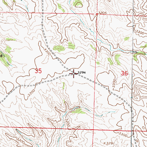 Topographic Map of 03S45E34DABA01 Well, MT