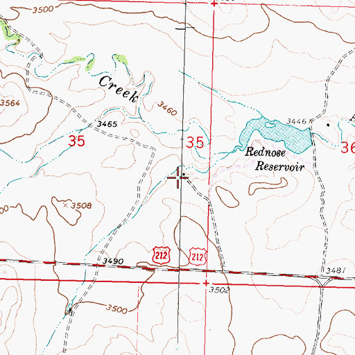 Topographic Map of 03S38E35DAAC01 Well, MT