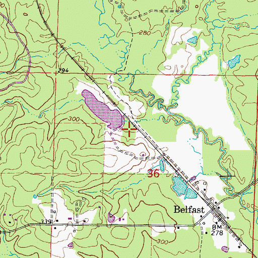 Topographic Map of Fiser Lake Dam, AR