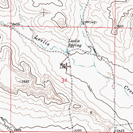 Topographic Map of 03S49E34ACCB01 Well, MT