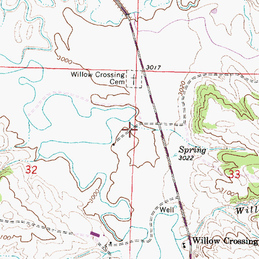 Topographic Map of 03S45E33BCBB01 Well, MT