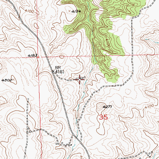 Topographic Map of 03S21E35BACA01 Well, MT