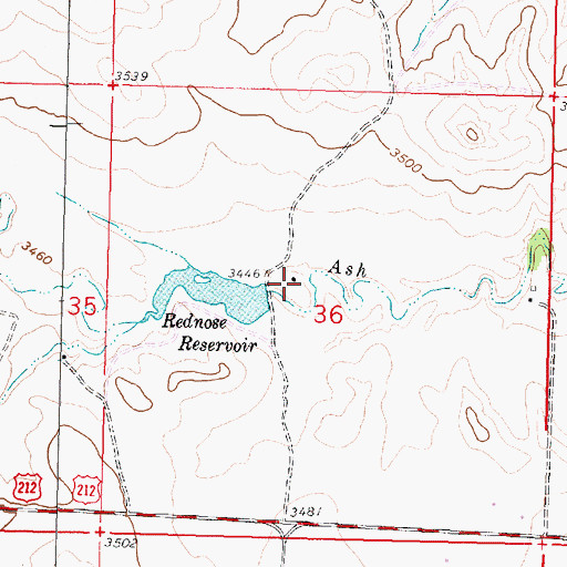 Topographic Map of 03S38E36BDD_01 Well, MT