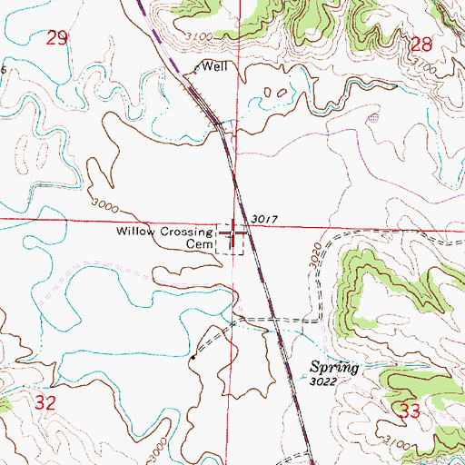 Topographic Map of 03S45E33BBBB01 Well, MT