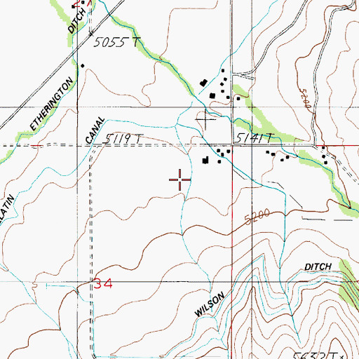 Topographic Map of 03S04E34AA__01 Well, MT
