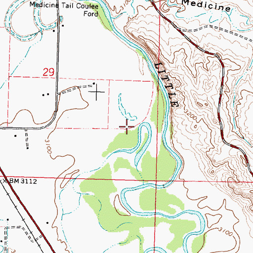 Topographic Map of 03S35E29DA__02 Well, MT