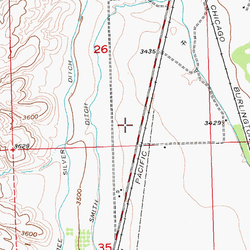 Topographic Map of 03S23E26DCCA01 Well, MT