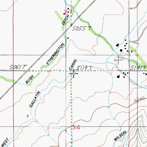 Topographic Map of 03S04E34ABBB01 Well, MT