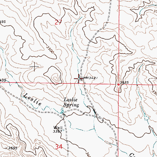 Topographic Map of 03S49E27DCDD01 Well, MT