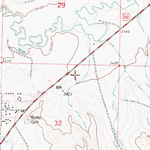 Topographic Map of 03S39E32ABAC01 Well, MT